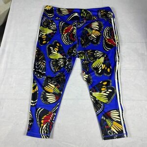 NWT Adidas x FARM Rio Butterfly 7/8 Training Legging Blue Gym Workout Sports 4X
